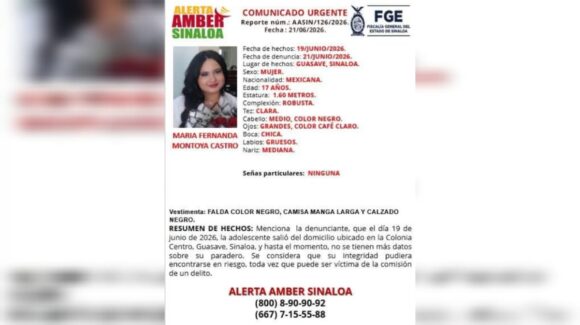 Immujeres de Guasave difunde alerta y ofrece apoyo psicológico y jurídico en caso de María Fernanda Montoya Castro
