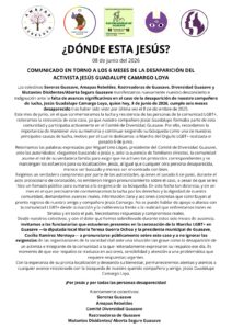 Desaparición del activista Jesús Guadalupe
