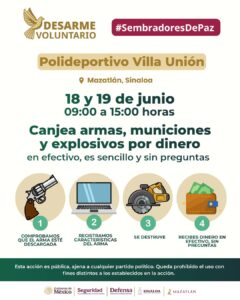 Desarme Voluntario en Villa Unión, Mazatlán