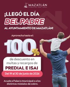 Descuentos en predial en el Ayuntamiento de Mazatlán
