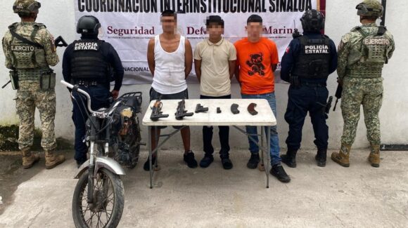 Operativos coordinados dejan seis detenidos y arsenal asegurado en Escuinapa, Sinaloa