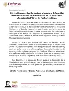 Comunicado de la Defensa