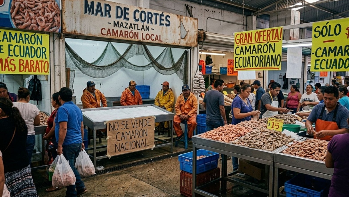 El gol de Ecuador a México en la venta de camarón