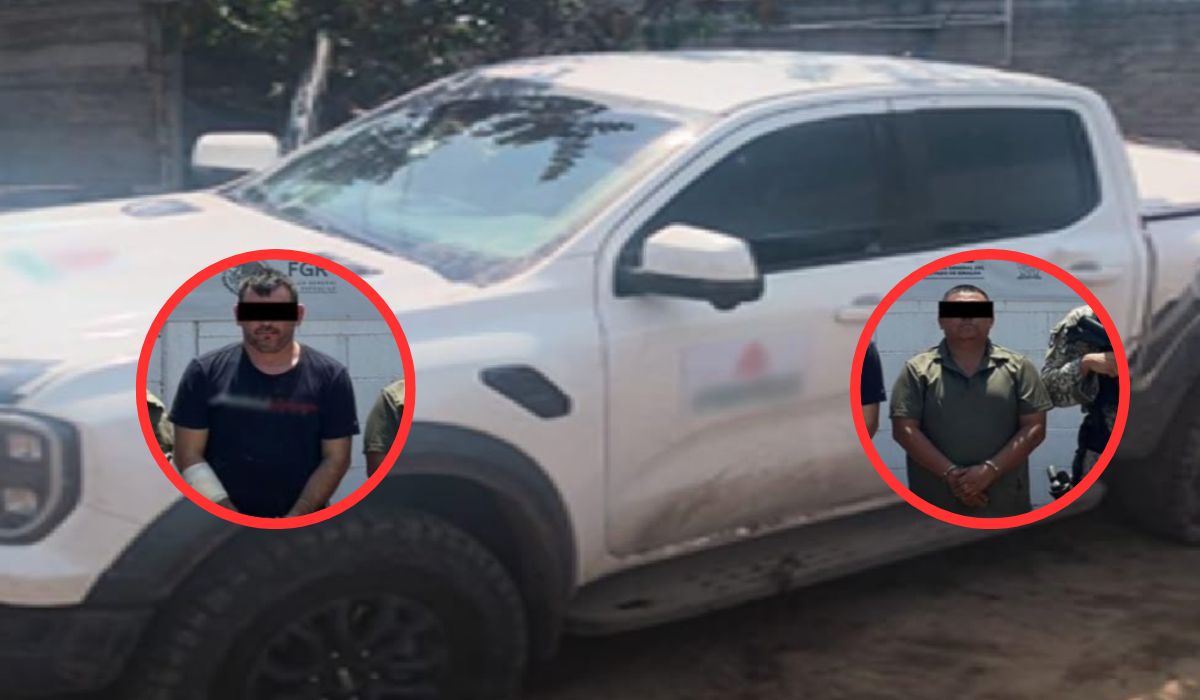 Camioneta con logo de Pemex donde circulaba el Guero Pink