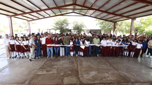 Entregan rehabilitación del drenaje de la EST No. 35 de La Brecha de Guasave, Sinaloa