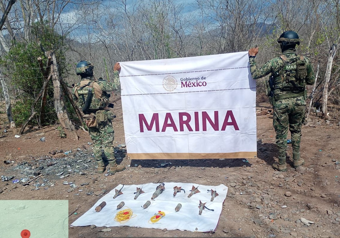 Explosivos asegurados al sur de Sinaloa