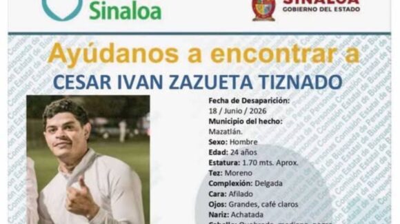 Buscan a César Iván; desapareció en Mazatlán, Sinaloa, y su familia pide ayuda para localizarlo