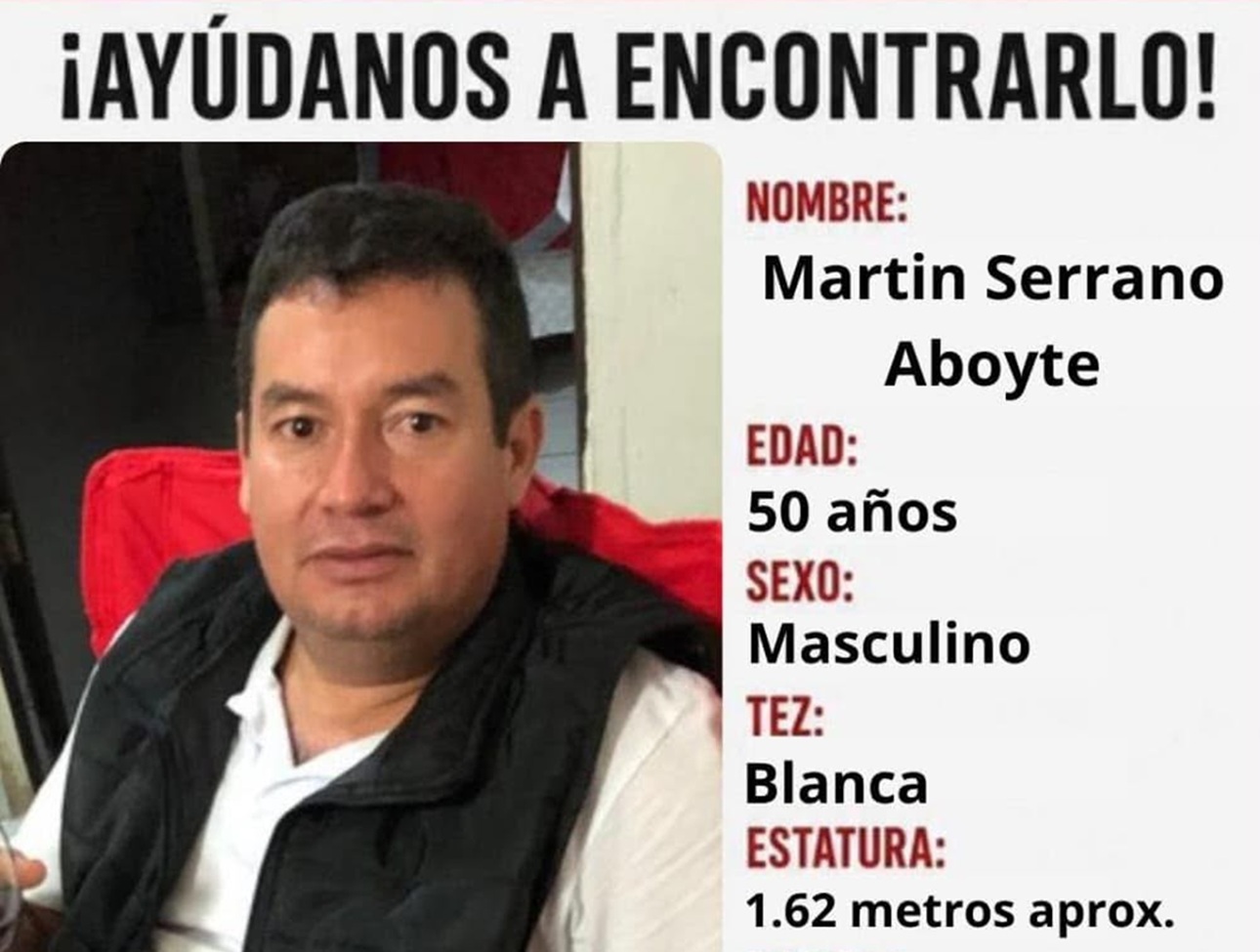 Buscan a Martín Serrano en Los Mochis