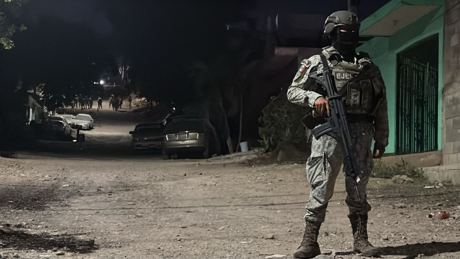 Personal del ejercito resguarda zona de atentado a balazos