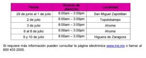Horario del módulo itinerante del INE en Ahome