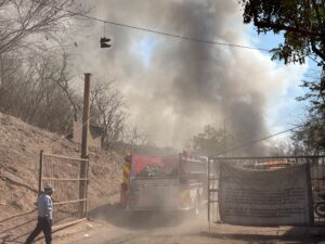 Incendio en el basurón municipal de Mazatlán