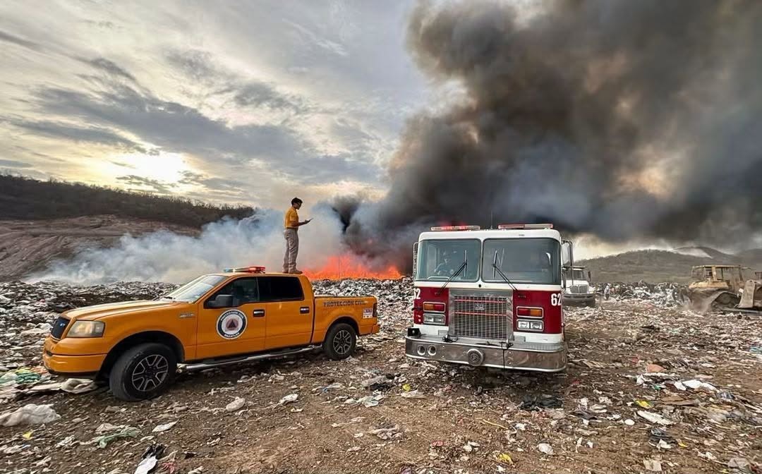 Incendio en el basurón municipal de Mazatlán