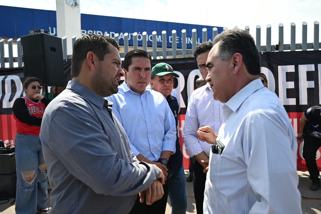Jesús Madueña Molina hace presencia en paro laboral de la UAS