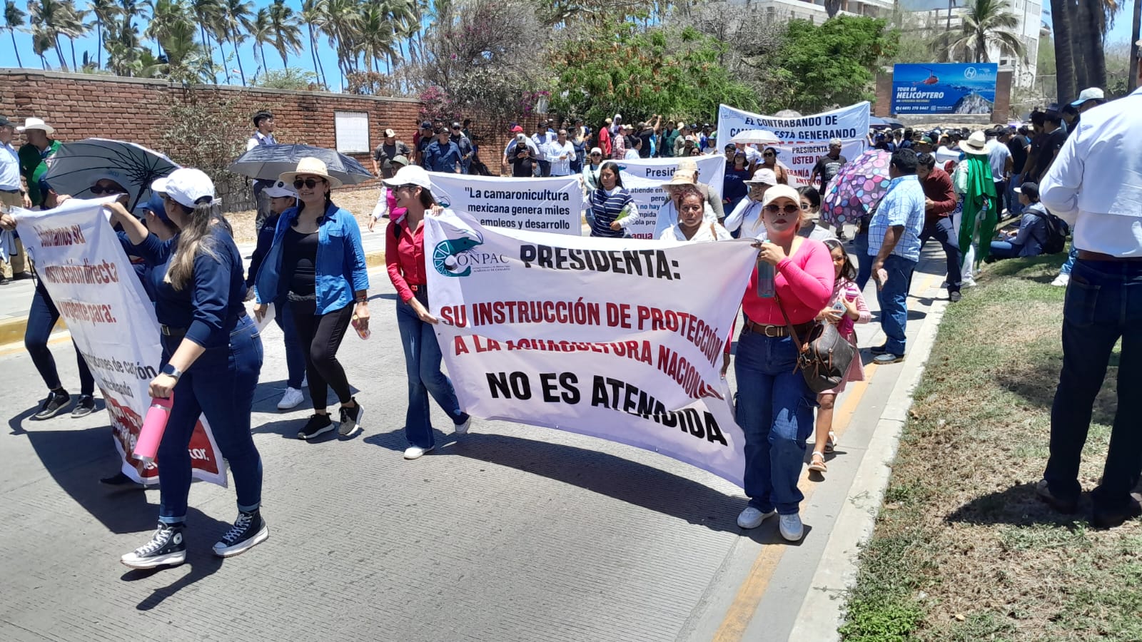 Acuacultores se manifiestan en Mazatlán