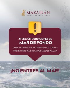 Alerta mar de fondo en Mazatlán