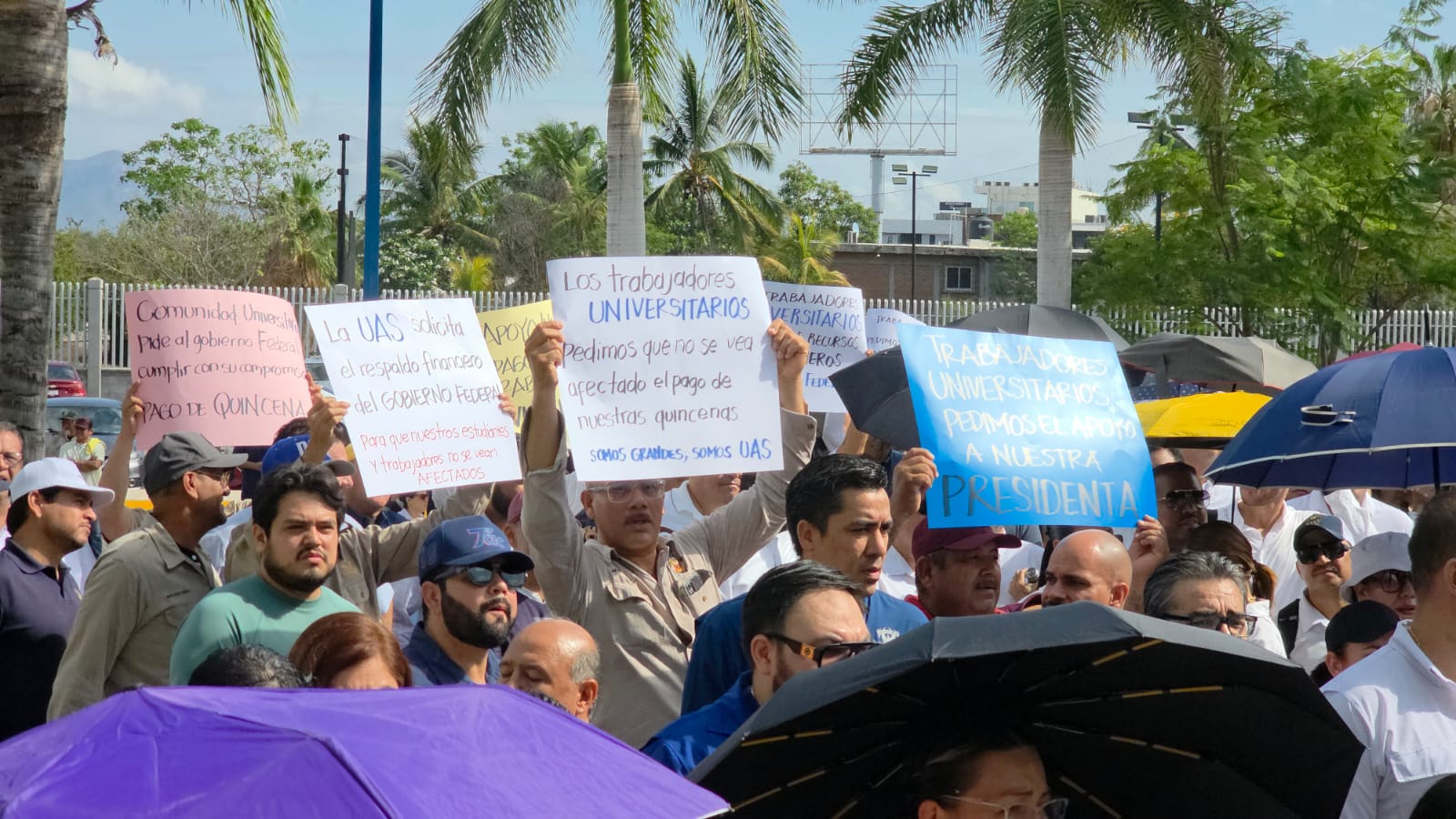 Con mítines en todas las Unidades Regionales trabajadores de la UAS exigen apoyos económicos al Gobierno Federal
