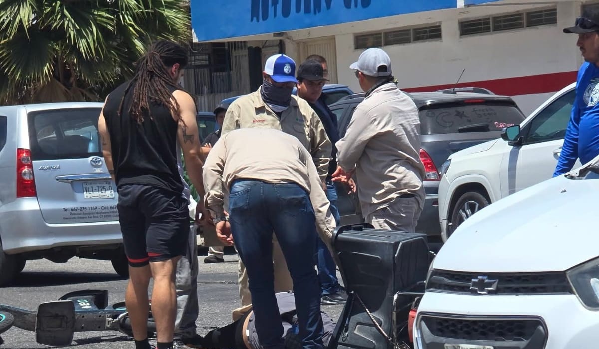 Motociclista lesionado tras ser arrollado en el Centro de Los Mochis