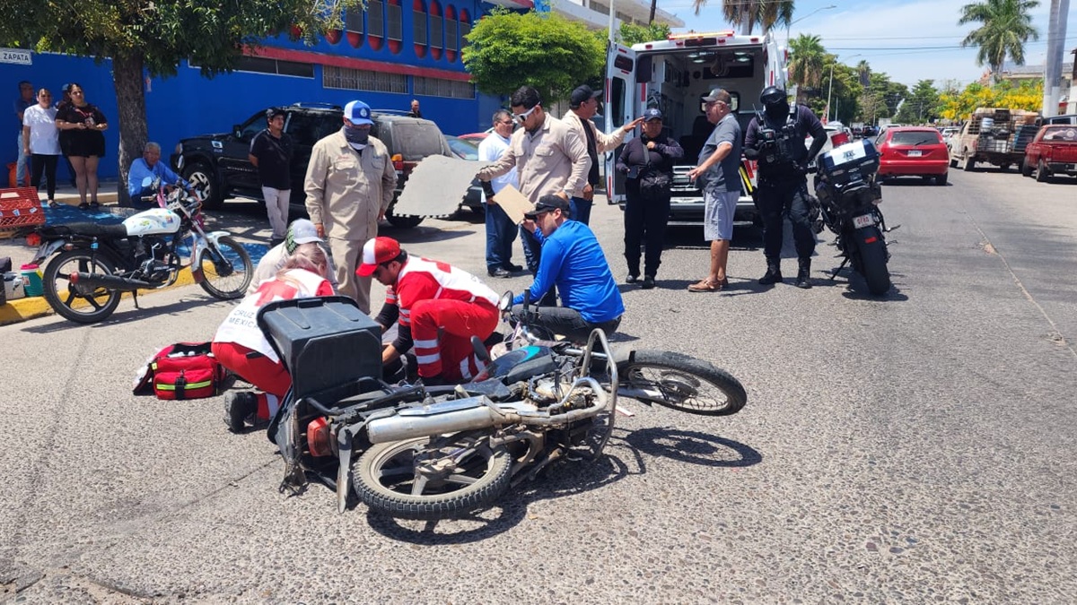 Motociclista lesionado tras ser arrollado en el Centro de Los Mochis