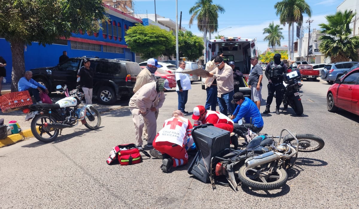 Motociclista lesionado tras ser arrollado en el Centro de Los Mochis