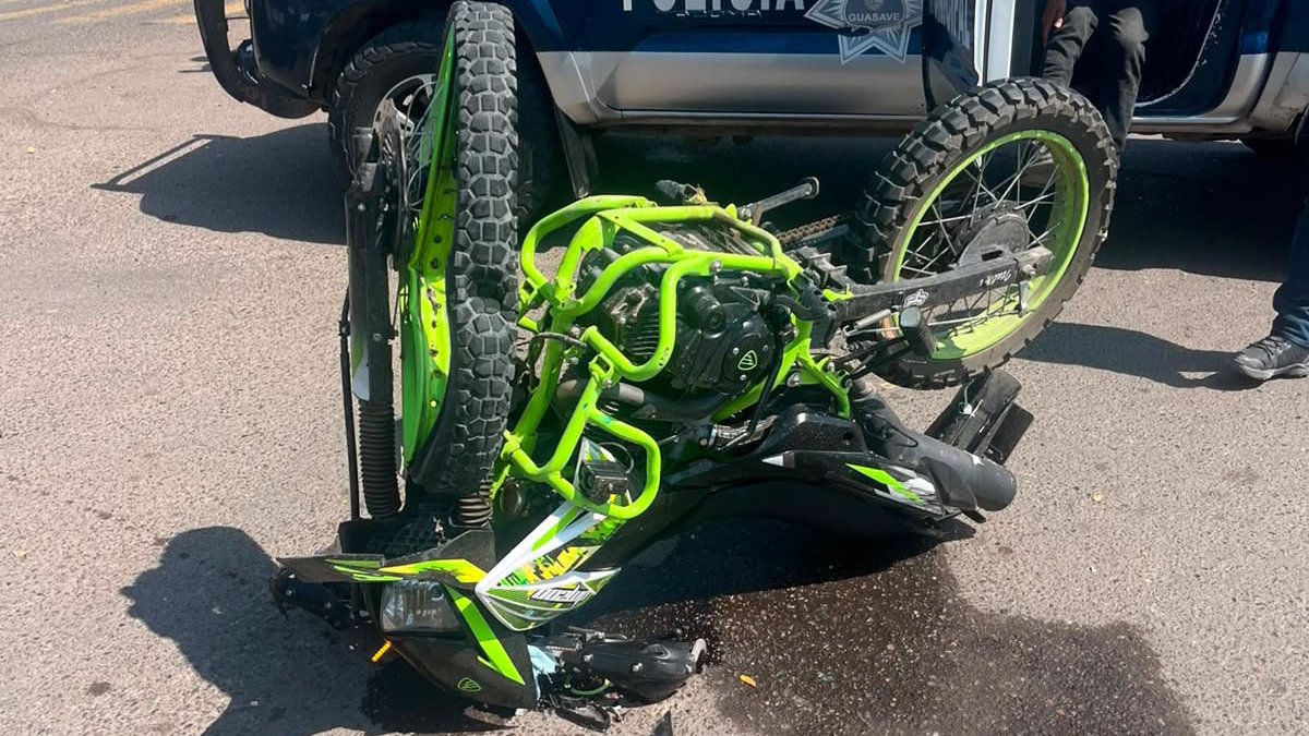 motociclista resulta lesionado tras choque en el centro de guasave