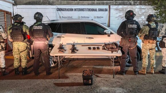 Aseguran una ametralladora y más de 130 ‘ponchallantas’ en La Conquista, Culiacán; delincuentes se dan a la fuga