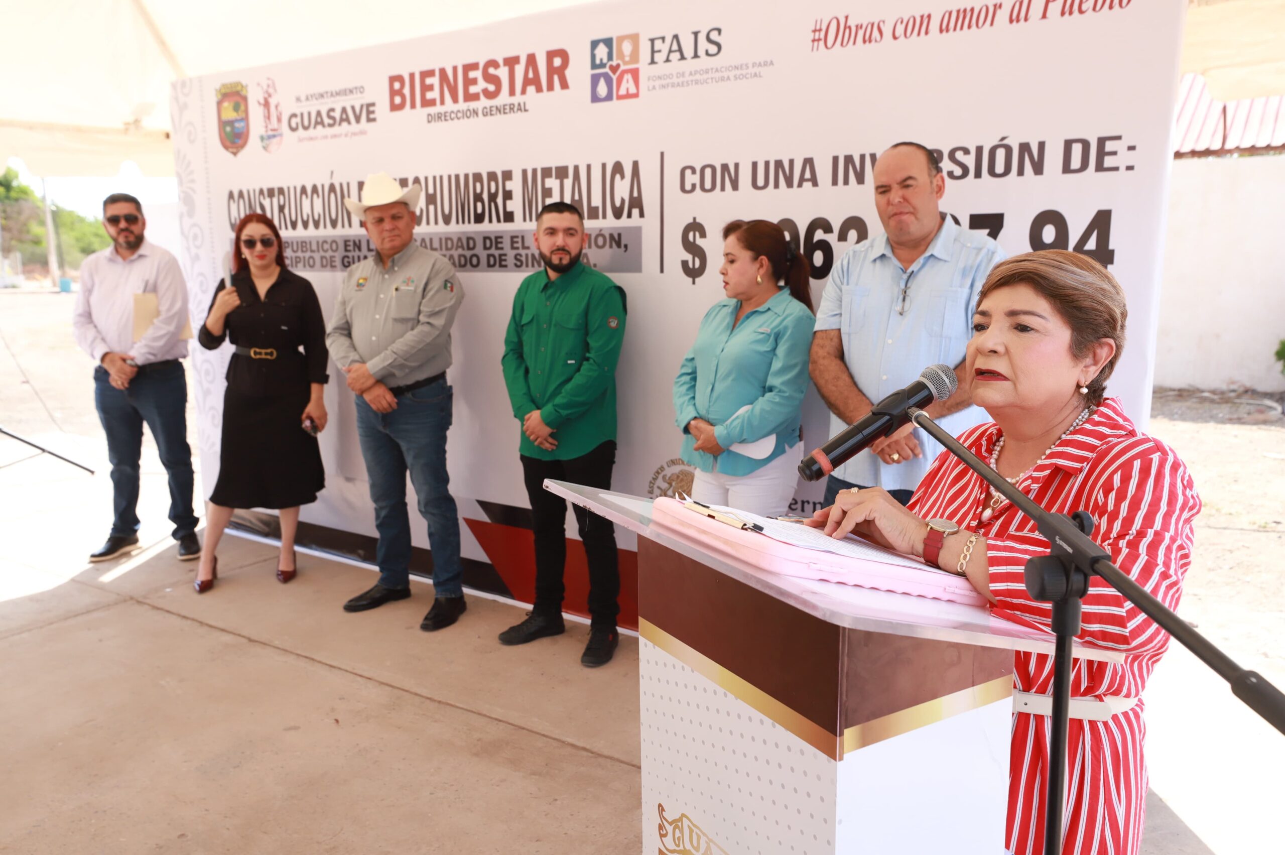 Banderazo de inicio de la construcción de techumbre de la histórica Cancha Olímpica de El Burrión, Guasave