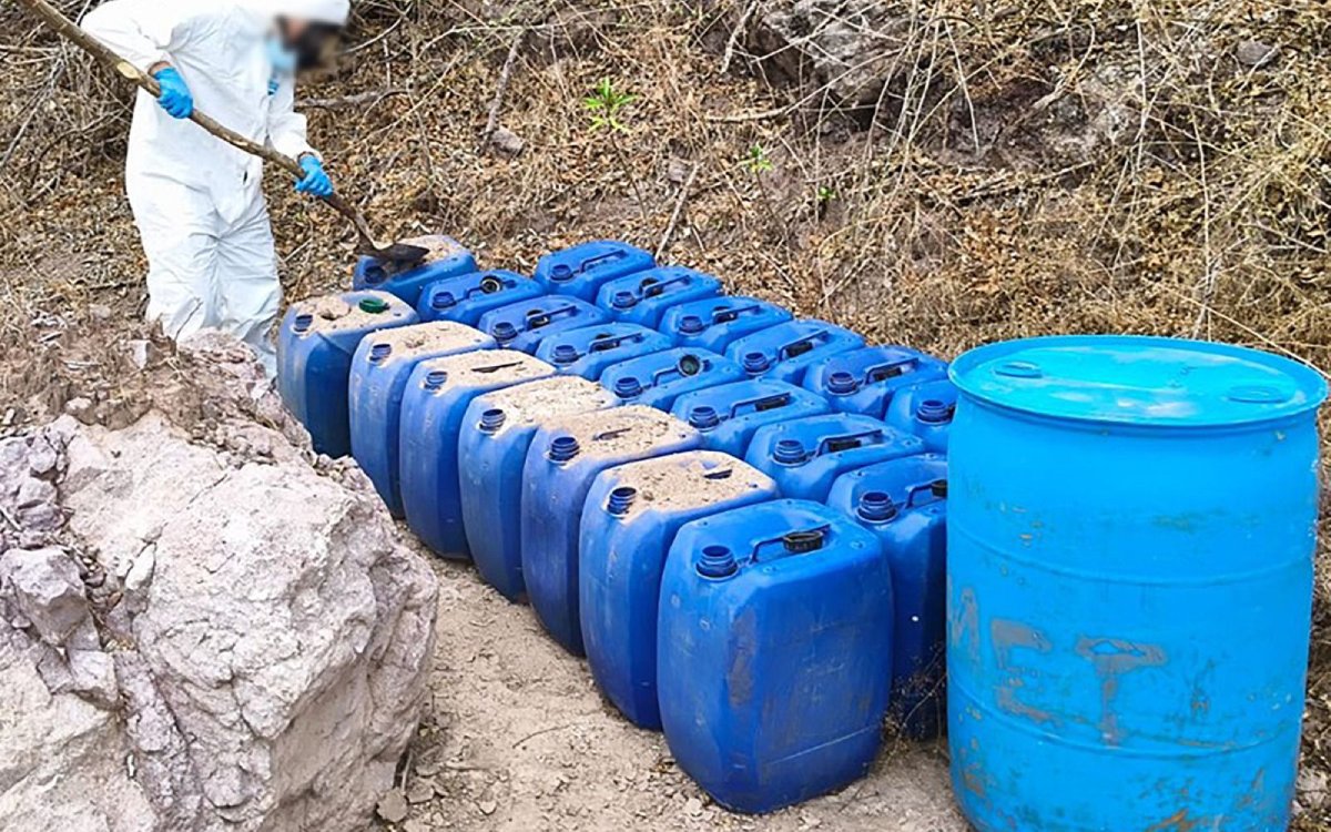 Aseguran laboratorios, armas, cartuchos y materiales químicos en Sinaloa