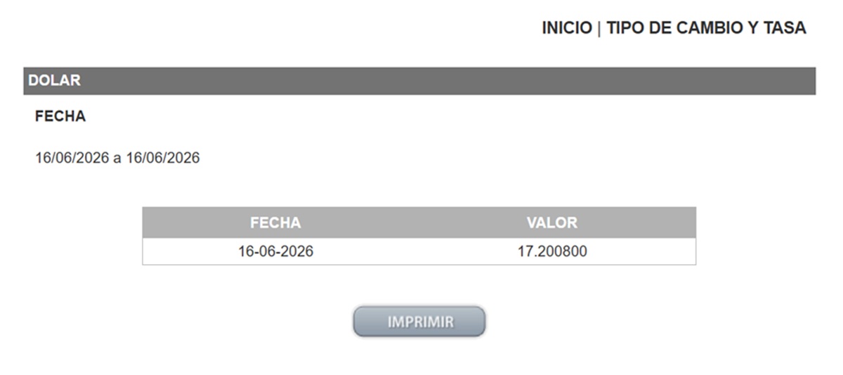 Precio del dólar en el DOF