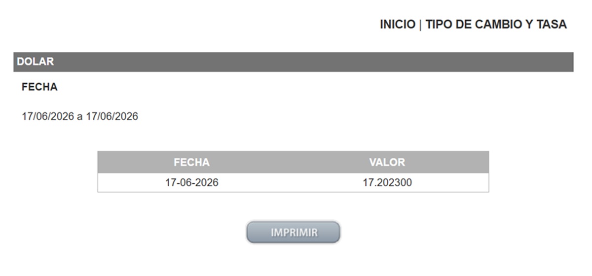 Precio del dólar en el DOF
