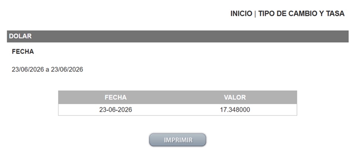 Precio del dólar en el DOF