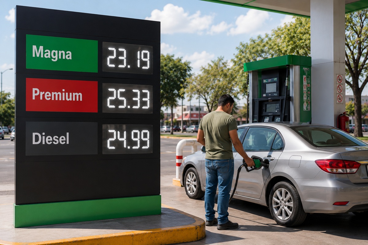 Precios de la gasolina en gasolinera