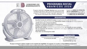 Programa Social Abanicos 2026 en Badiraguato