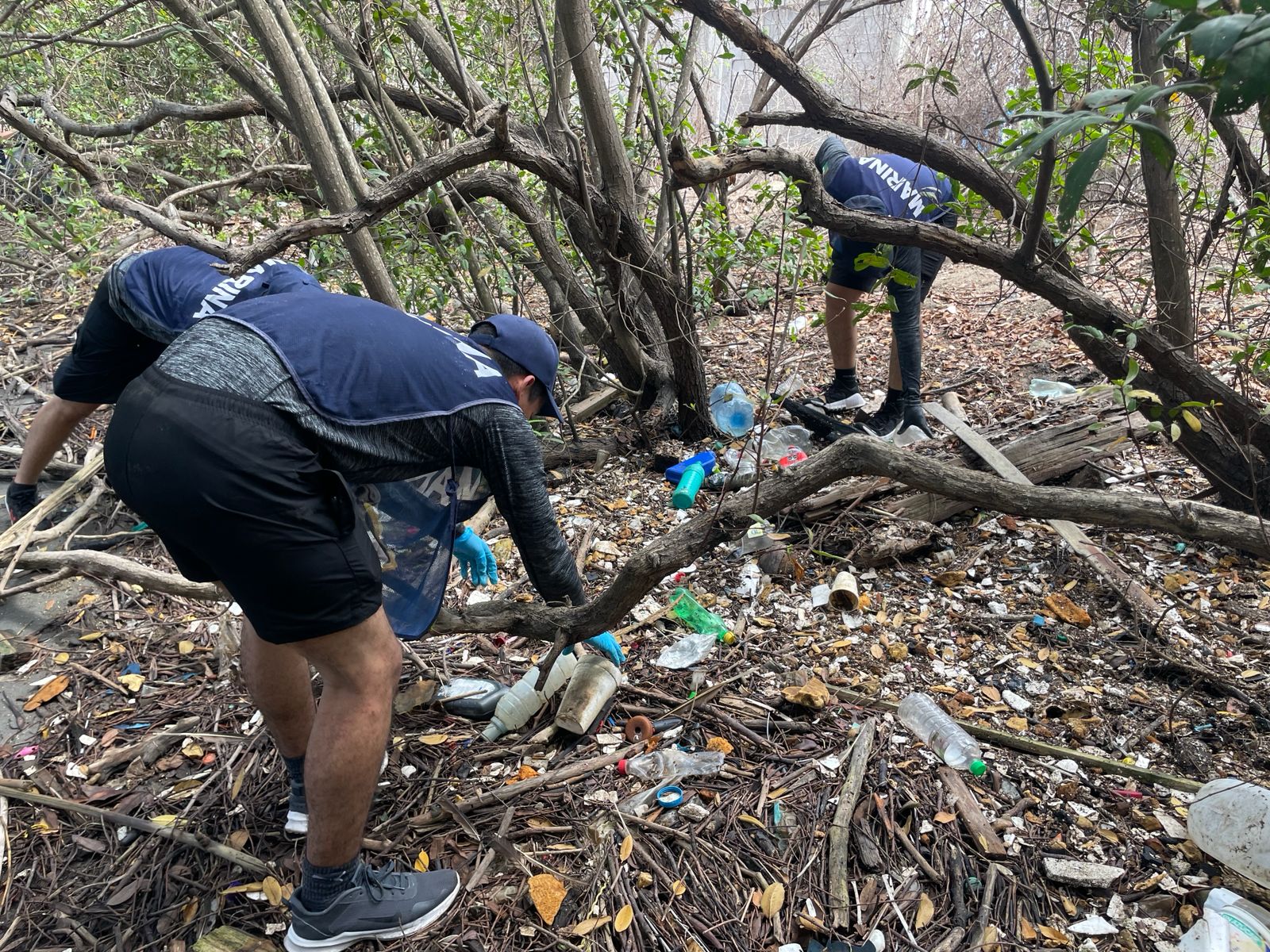 Marina retira más de 400 kilos de residuos del Estero de Urías