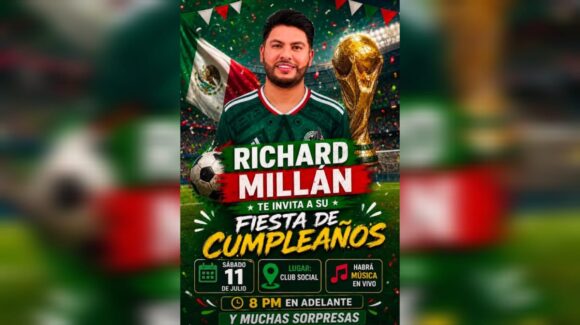 ¡Como si fuera final del Mundial! Richard Millán celebrará su cumpleaños con una fiesta futbolera en Elota, Sinaloa