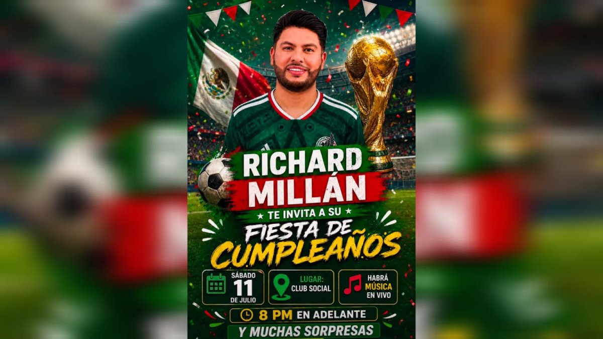 richard millan celebrara su cumpleaños con una fiesta futbolera en elota
