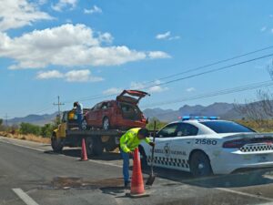 Volcadura en las inmediaciones del Poblado 6