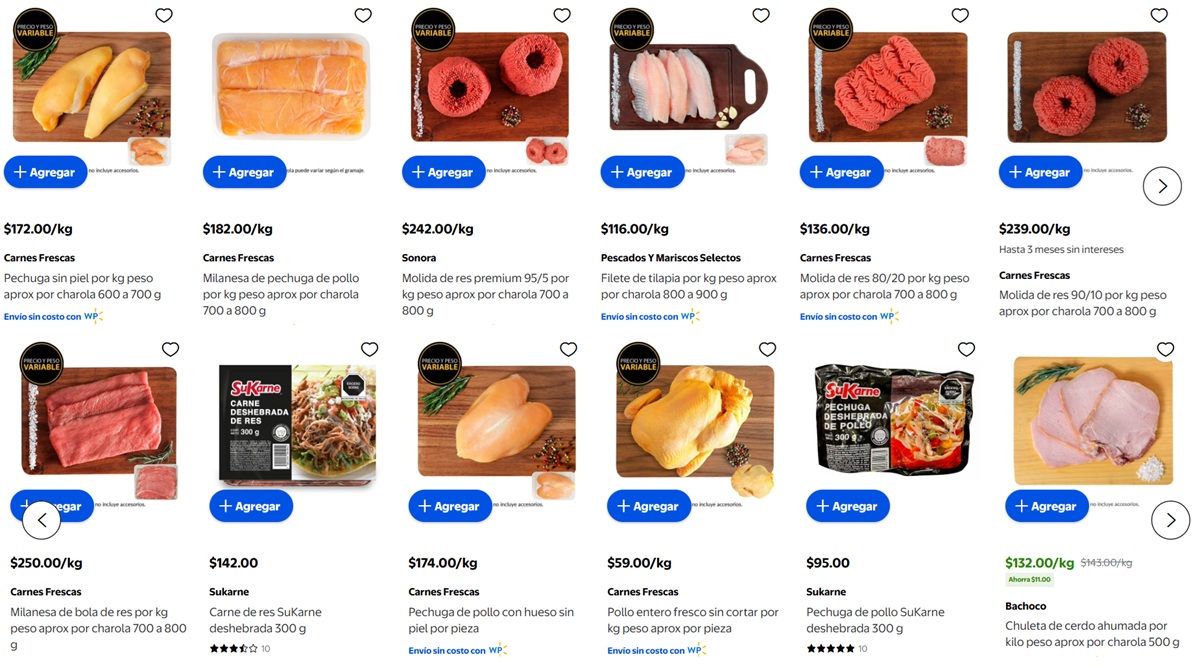 Ofertas de Walmart en carnes