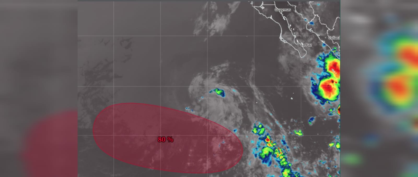 Zona de baja presión en costas de Baja California