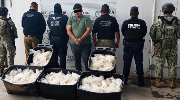 Aseguran 200 kilos de ‘meta’ en Sonora; droga iba oculta en carretes industriales