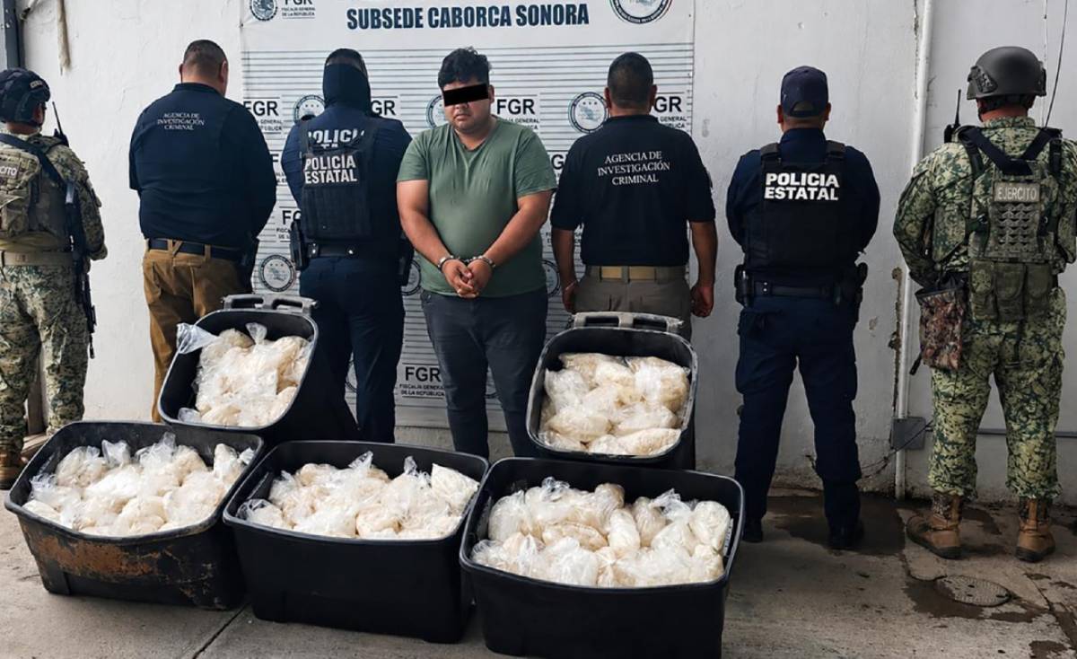Aseguran 200 kilos de metanfetamina en Sonora; droga iba oculta en carretes industriales