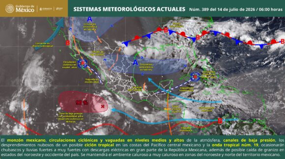 Huracanes 2026: Dos posibles ciclones en formación en el Pacífico mexicano, favorecen lluvias en el país