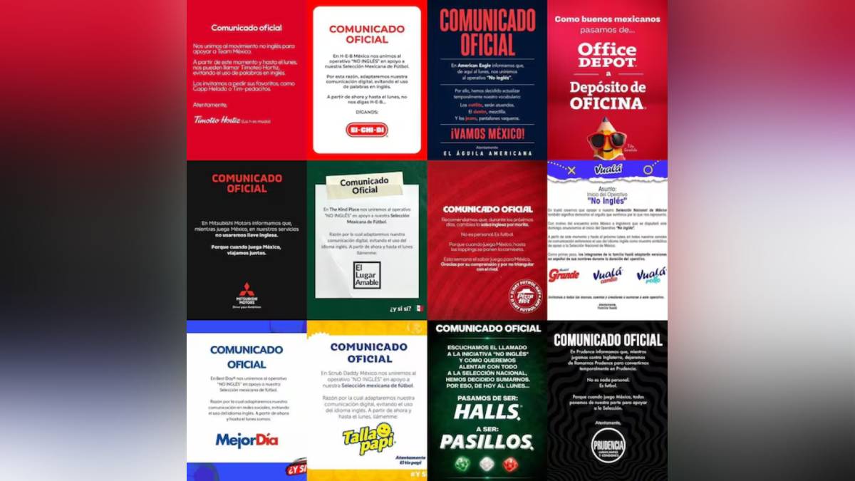 Decenas de marcas se unen al operativo No inglés traduciendo sus nombres al español en apoyo a la Selección de México