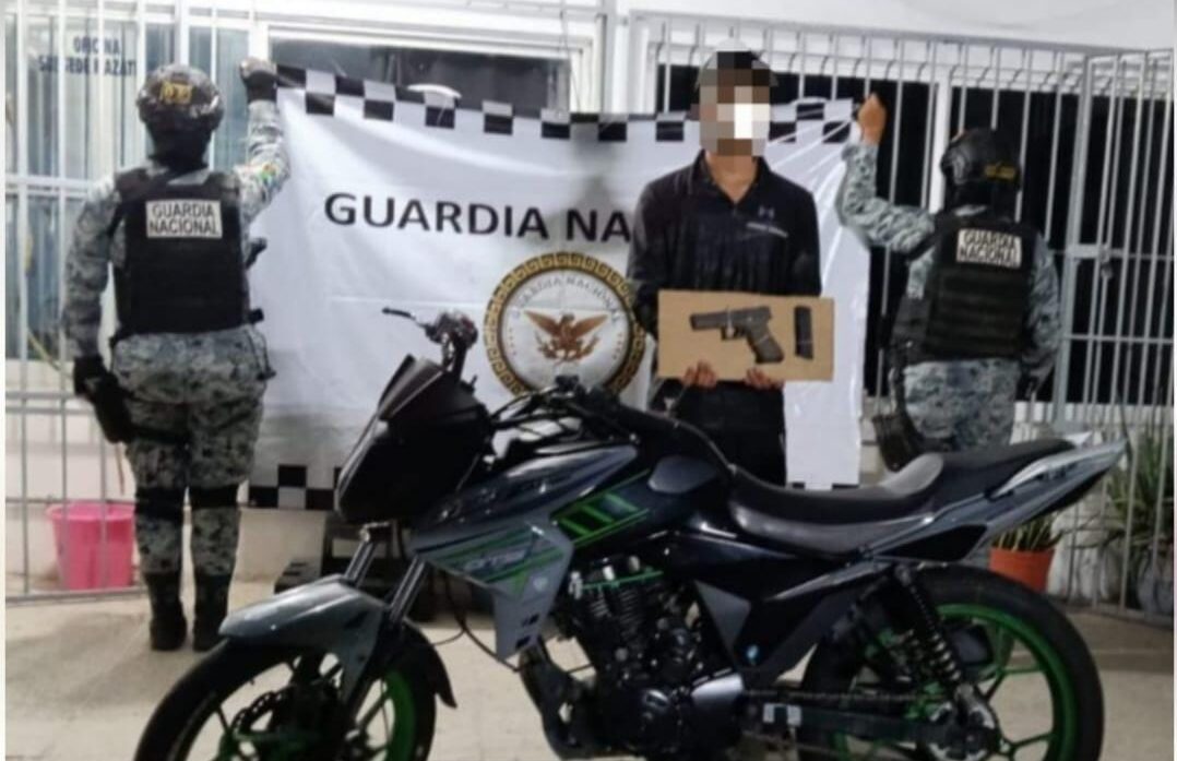 Detienen a motociclista armado durante patrullajes del Grupo Interinstitucional en Mazatlán