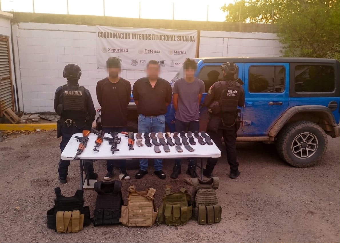 Detienen a tres hombres armados en Angostura