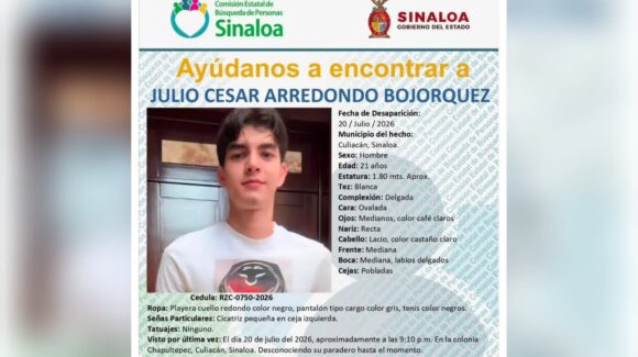 “Les rogamos de corazón que nos lo devuelvan sano y con bien”; familiares y amigos buscan a Julio César, desapareció el 20 de julio, en Culiacán 