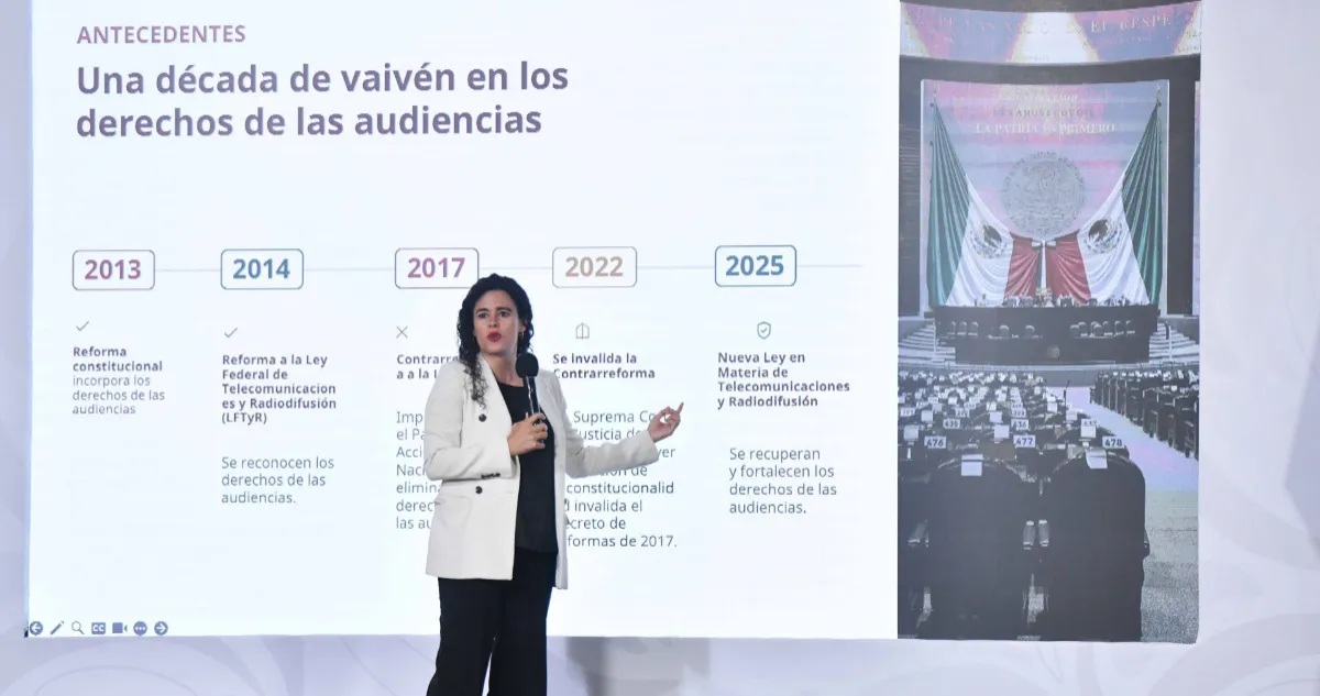 Luisa María Alcalde presenta nuevas reglas para radio y tv