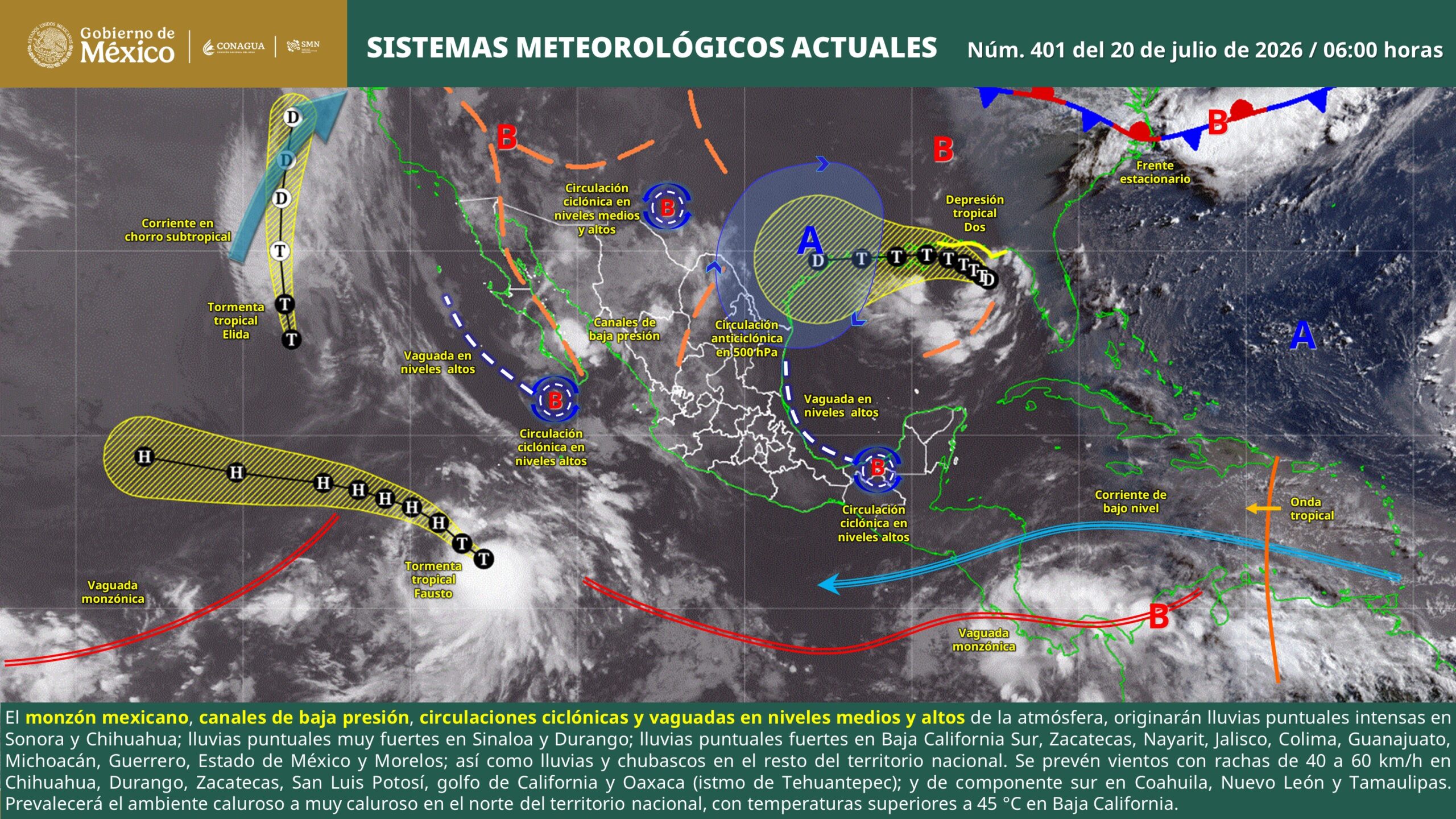 Pronostico del clima para este lunes en México