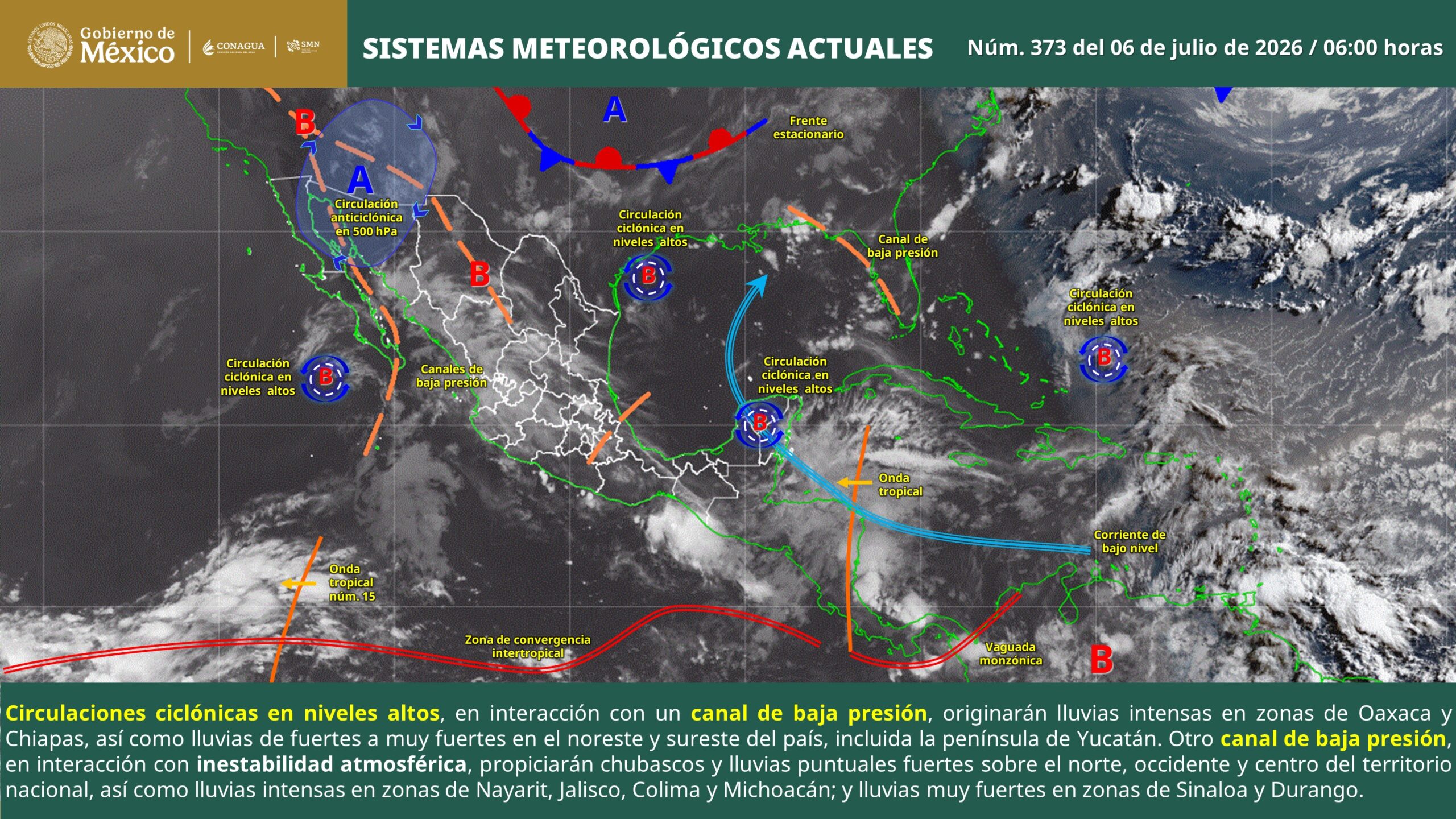 Pronóstico para lunes 6 de julio
