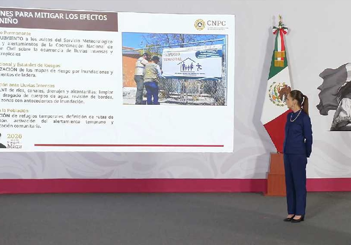 Sheinbaum advierte fuertes lluvias por fenómeno de El Niño