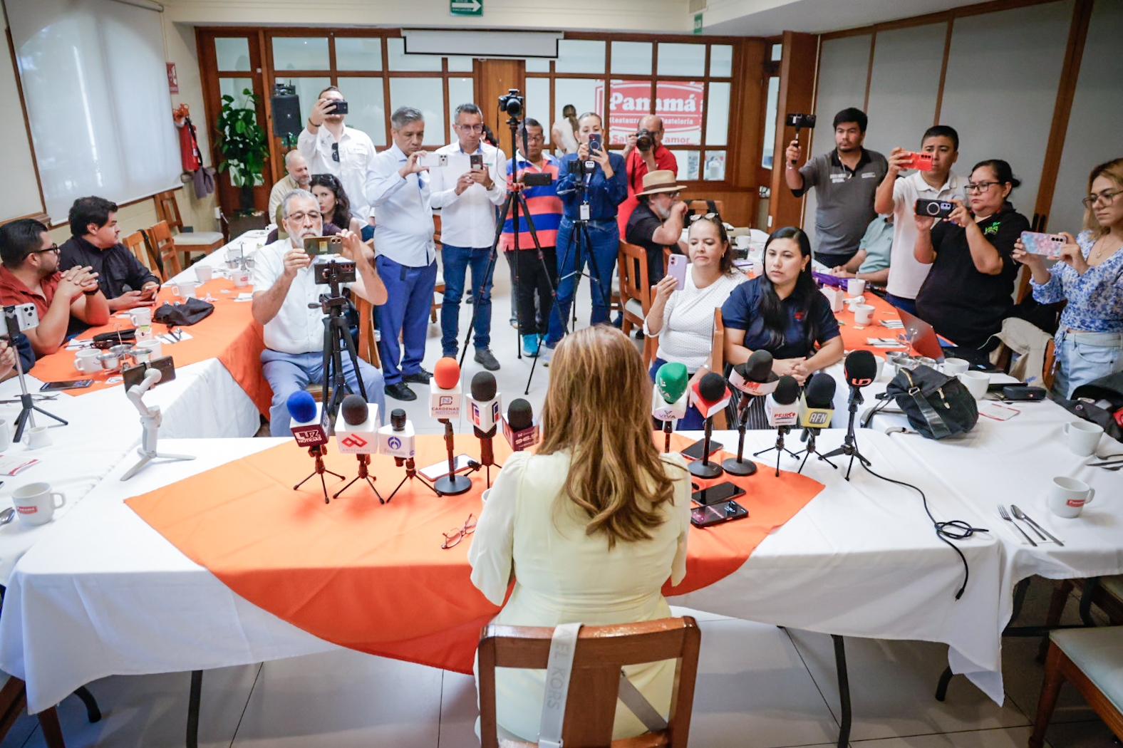Tere Guerre en conferencia de prensa